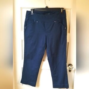 EUC Jag Jeans Pull On Navy Chino Straight Leg Capris Size 12